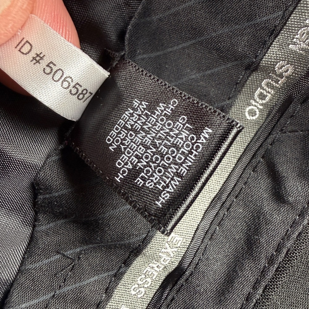 Express Design Studio Editor Pants Womens 14S Black Wide Leg Career Trousers Y2K - Picture 10 of 11